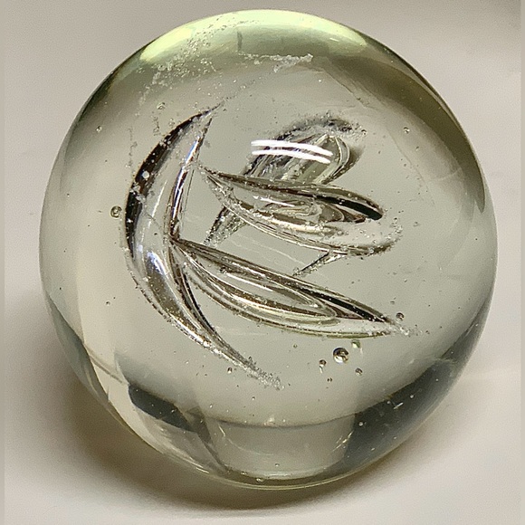 Vintage Murano Style Double Helix Swirl Controlled Bubble Art Glass Paperweight - Picture 8 of 14